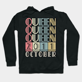 2011 - Queen October Retro Vintage Birthday Hoodie